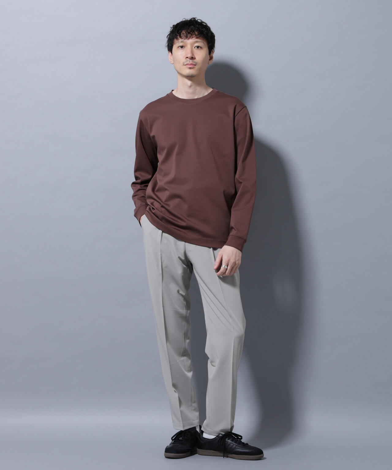 アンチスメルクルーネックTシャツ 長袖