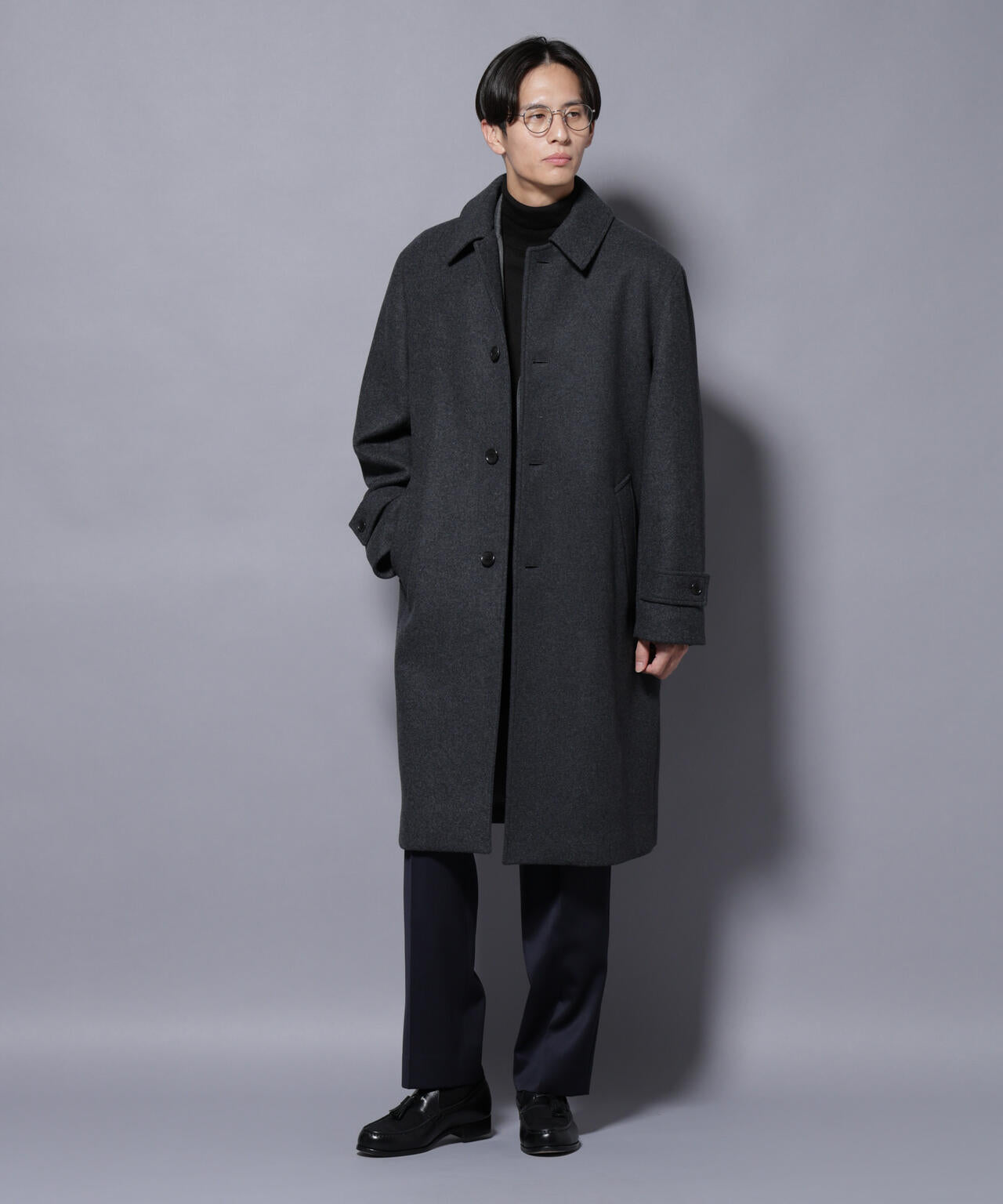 ウールカシミヤメルトンシングルコート