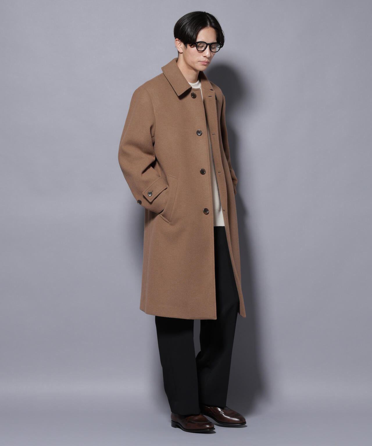 ウールカシミヤメルトンシングルコート