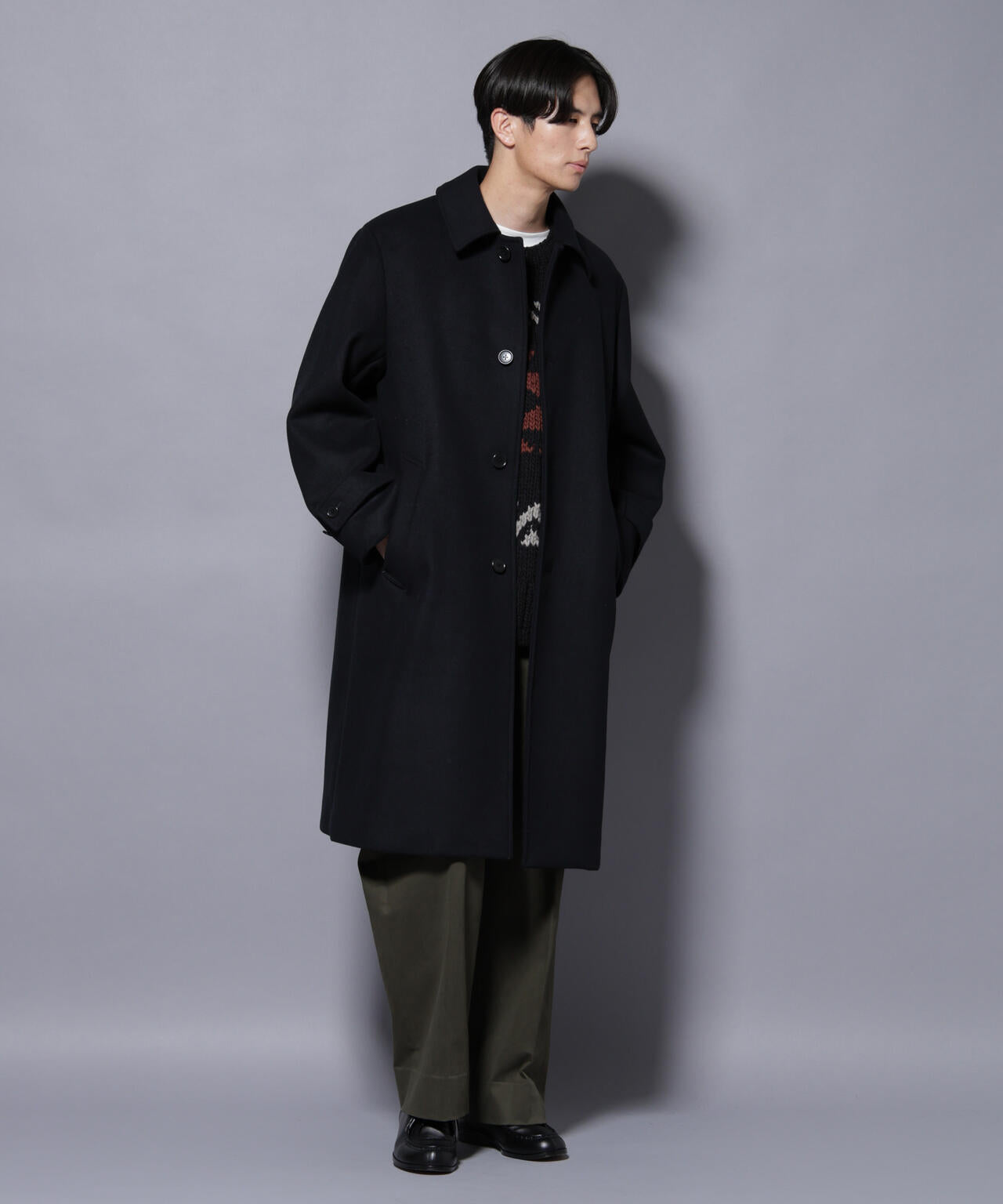 ウールカシミヤメルトンシングルコート