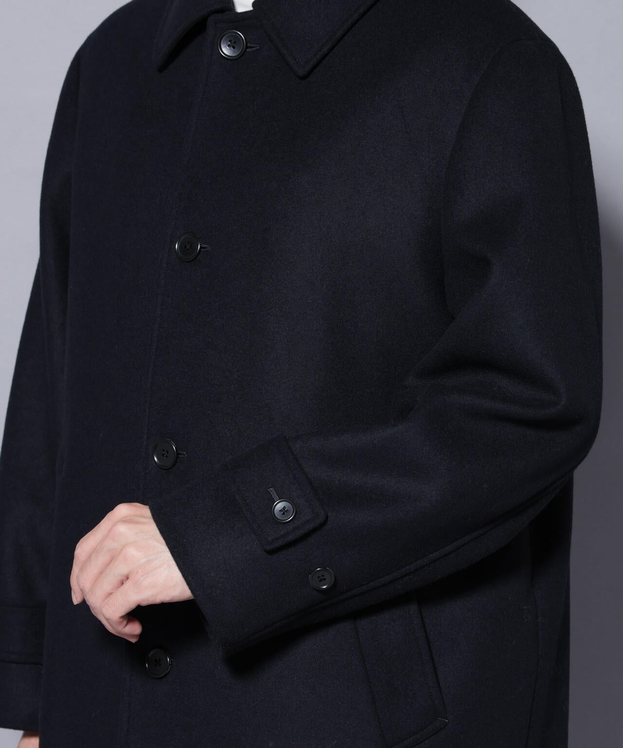 ウールカシミヤメルトンシングルコート