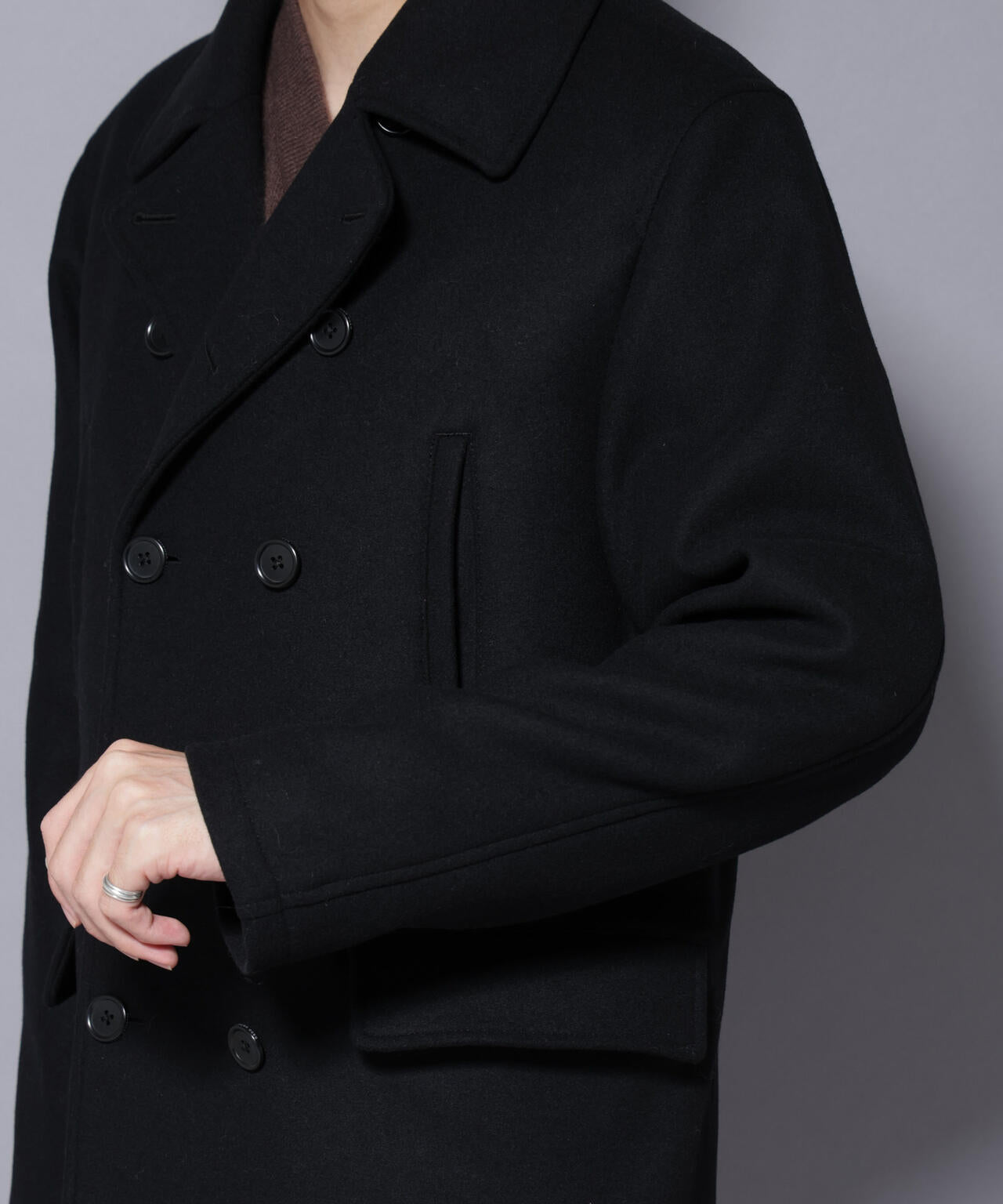 ウールカシミヤメルトンPコート