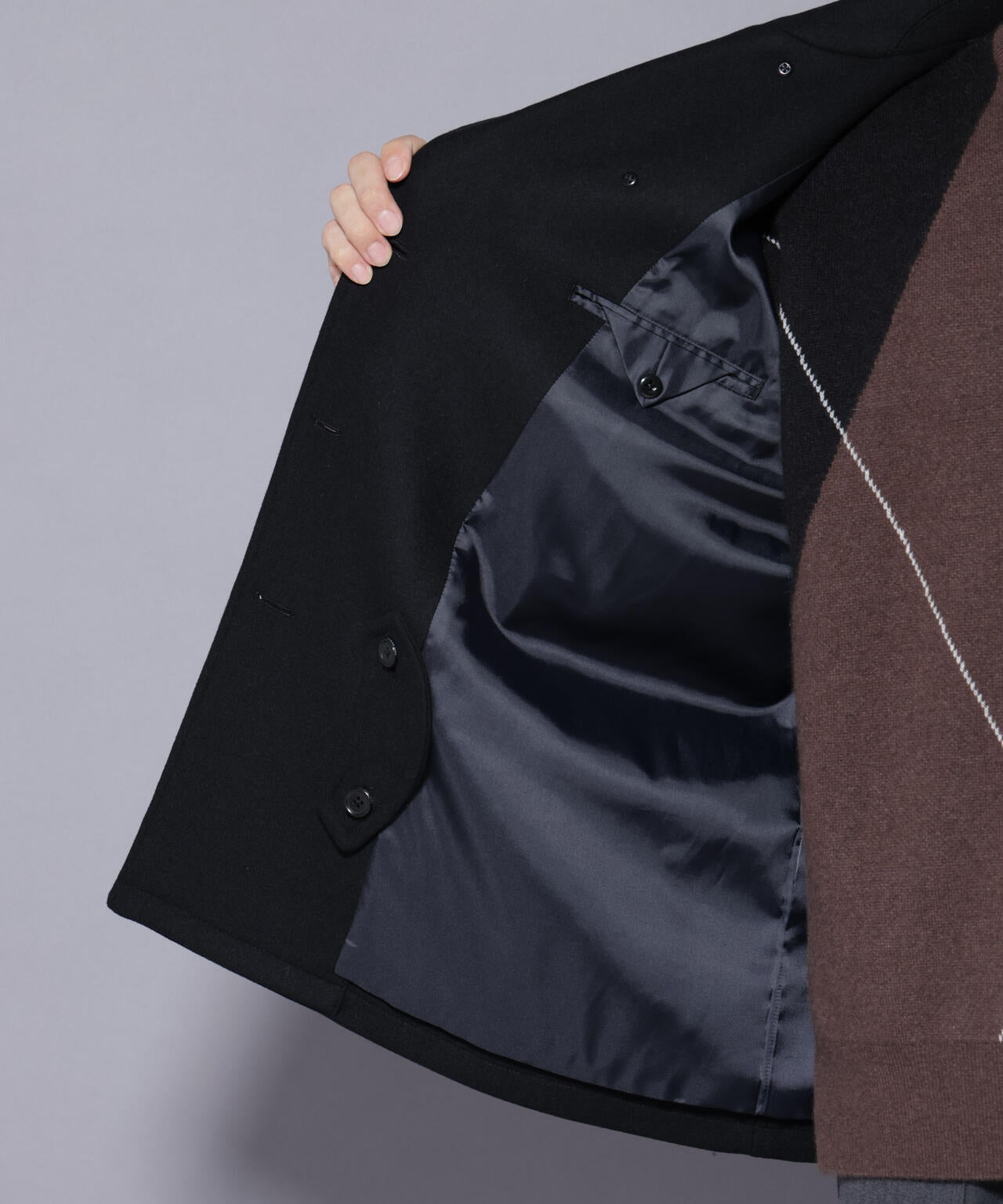 ウールカシミヤメルトンPコート