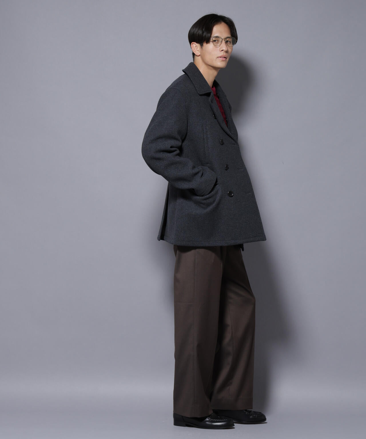 ウールカシミヤメルトンPコート