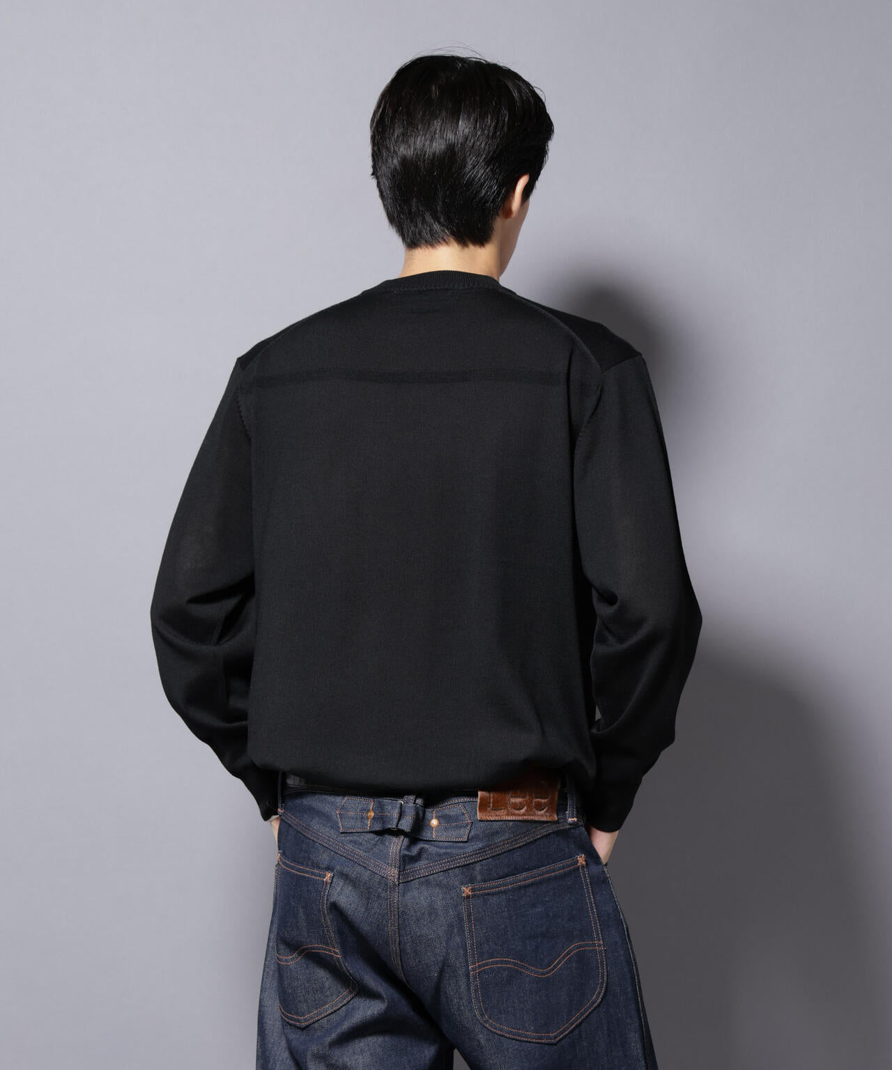 「毛玉レスニット」ファインゲージクルーネック