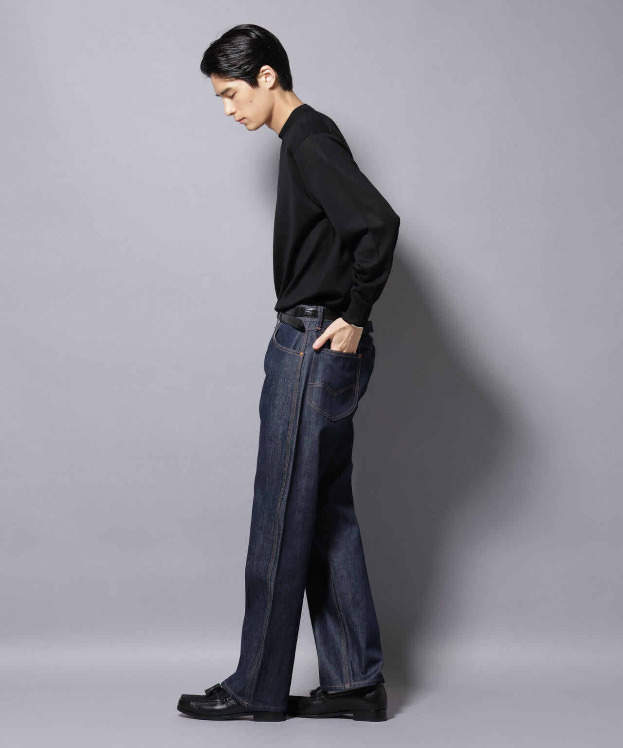 「毛玉レスニット」ファインゲージクルーネック