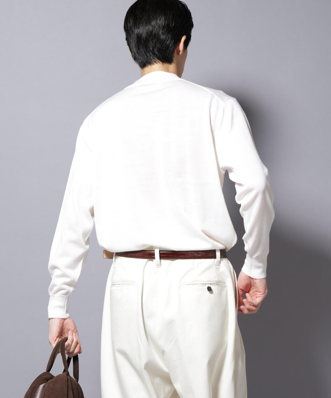 「毛玉レスニット」ファインゲージモックネック