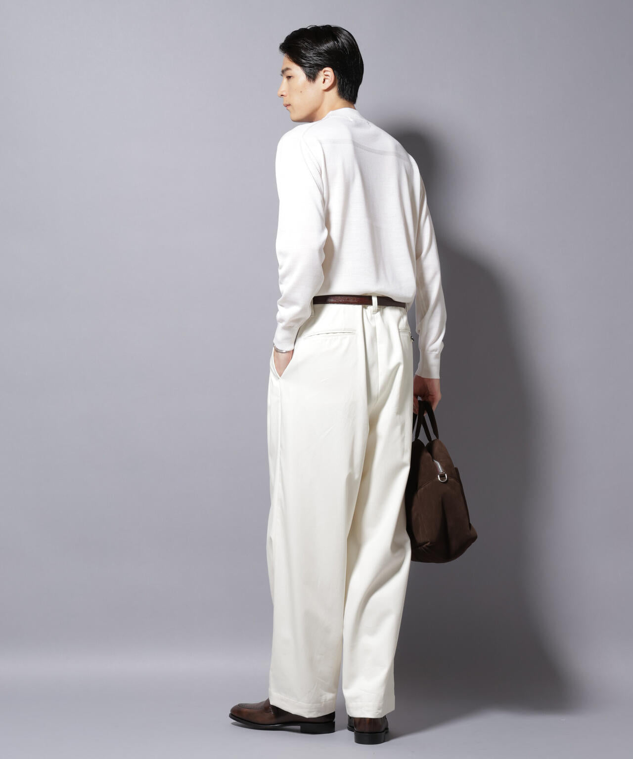 「毛玉レスニット」ファインゲージモックネック