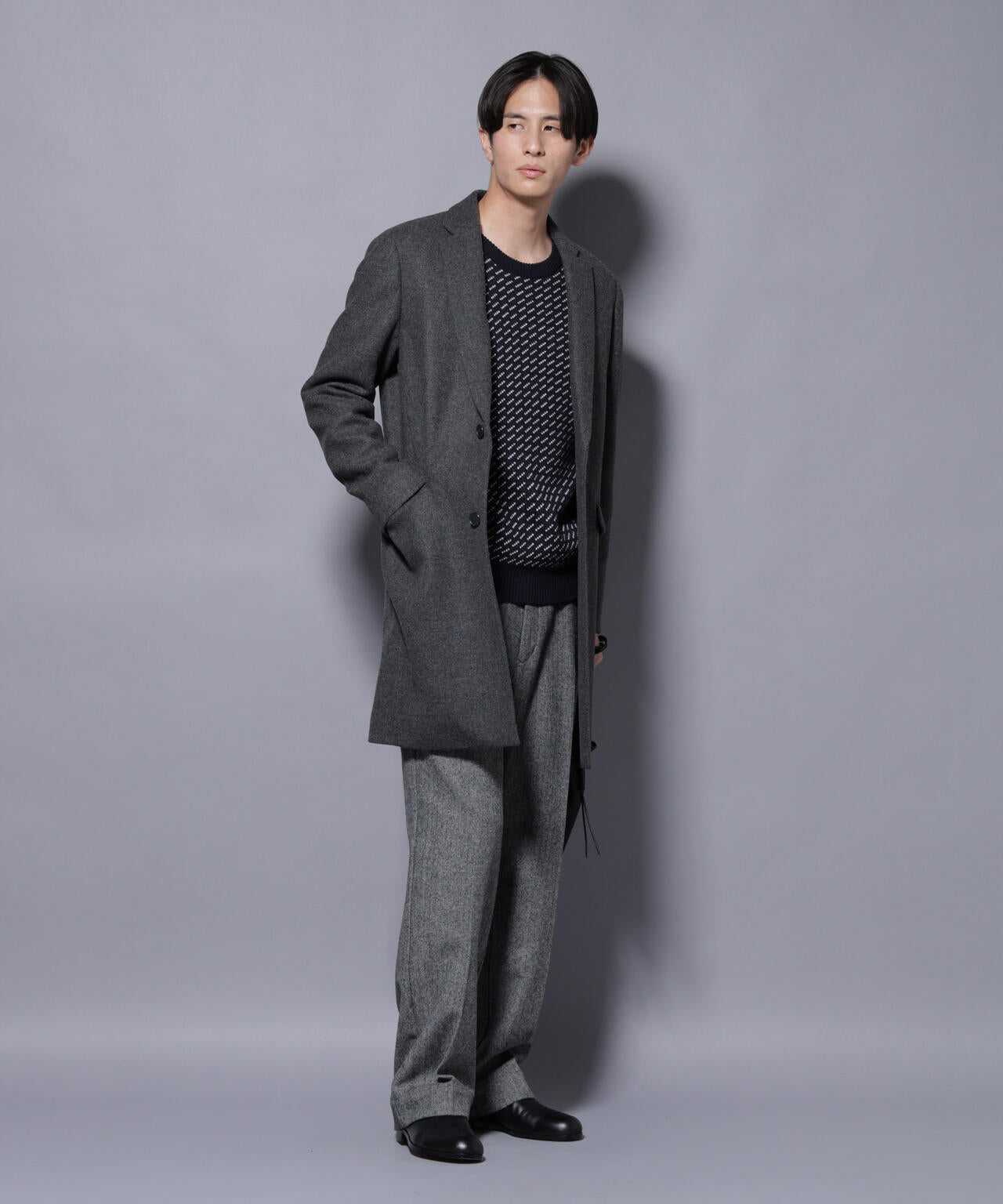 ウール/Nメルトンチェスターコート