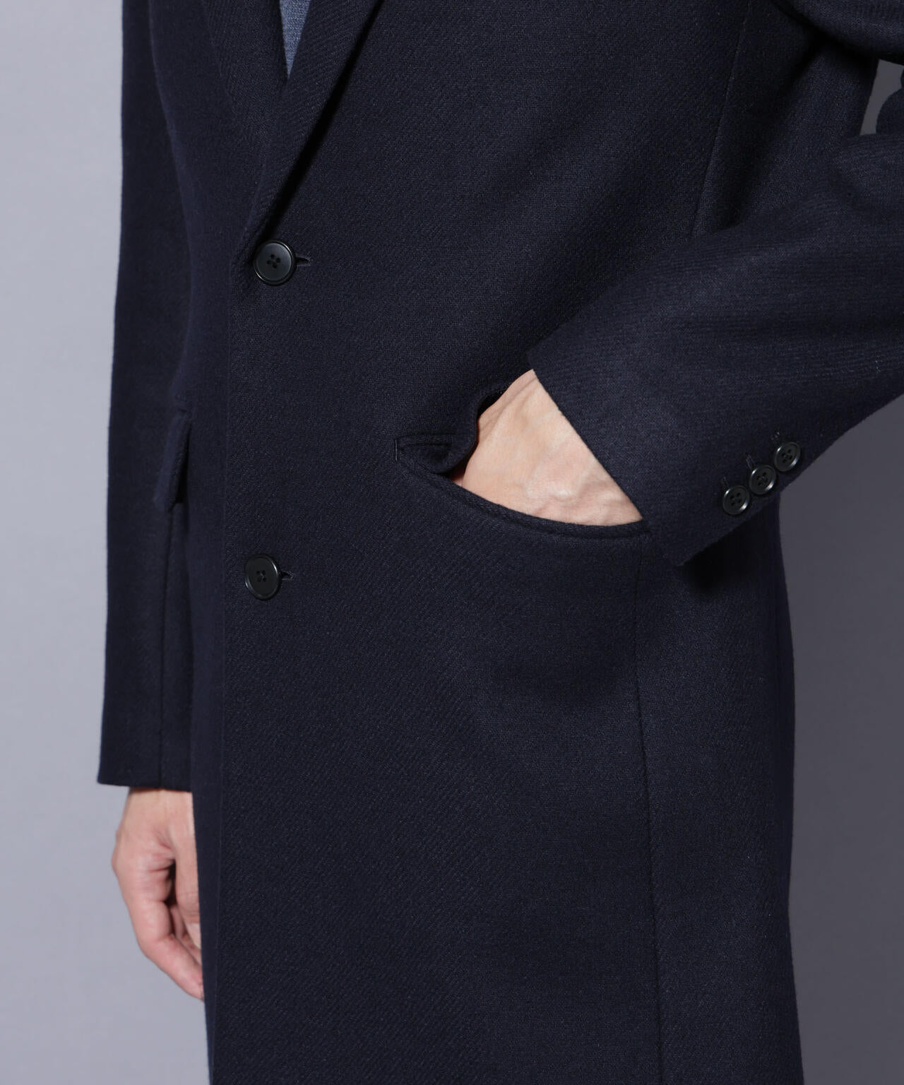 ウール/Nメルトンチェスターコート