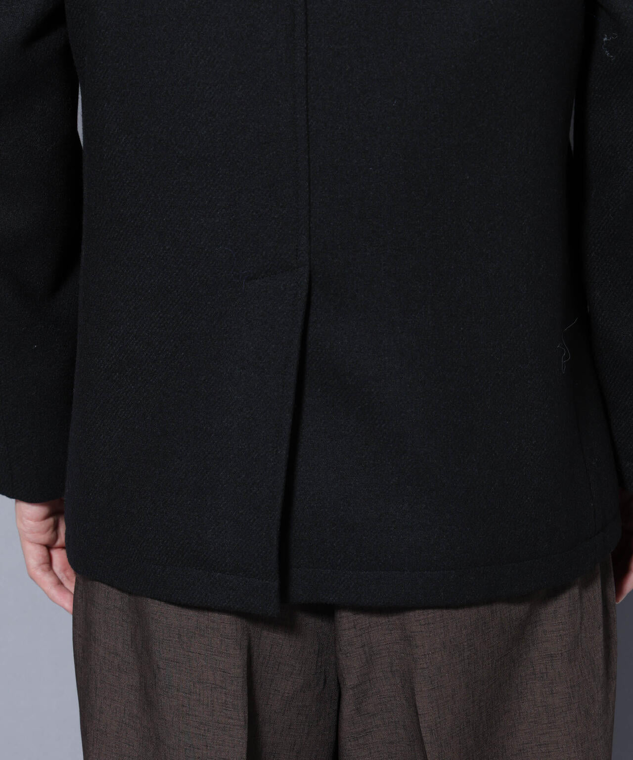 ウール/Nメルトンスタンドカラーコート