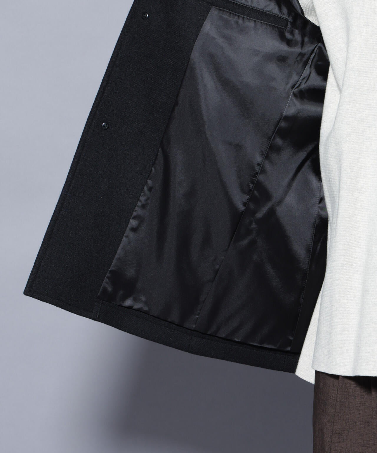 ウール/Nメルトンスタンドカラーコート