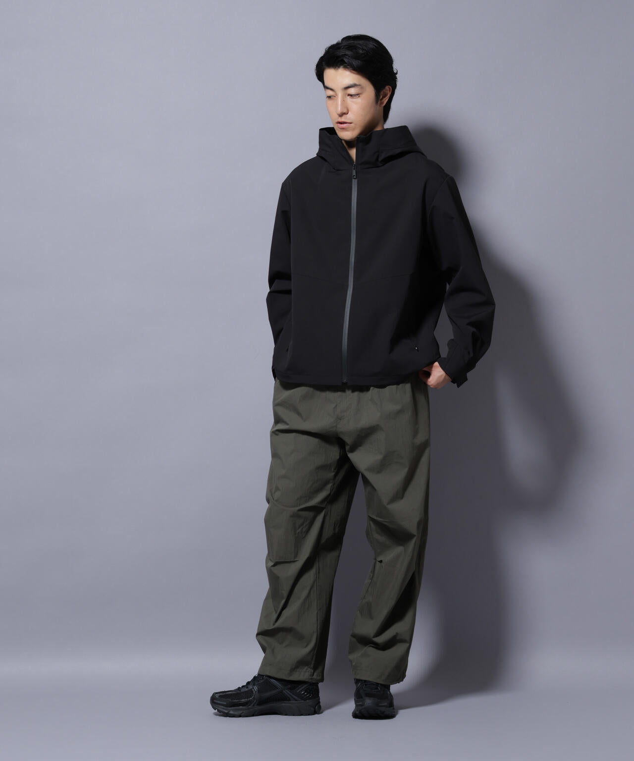 3レイヤーフーディブルゾン