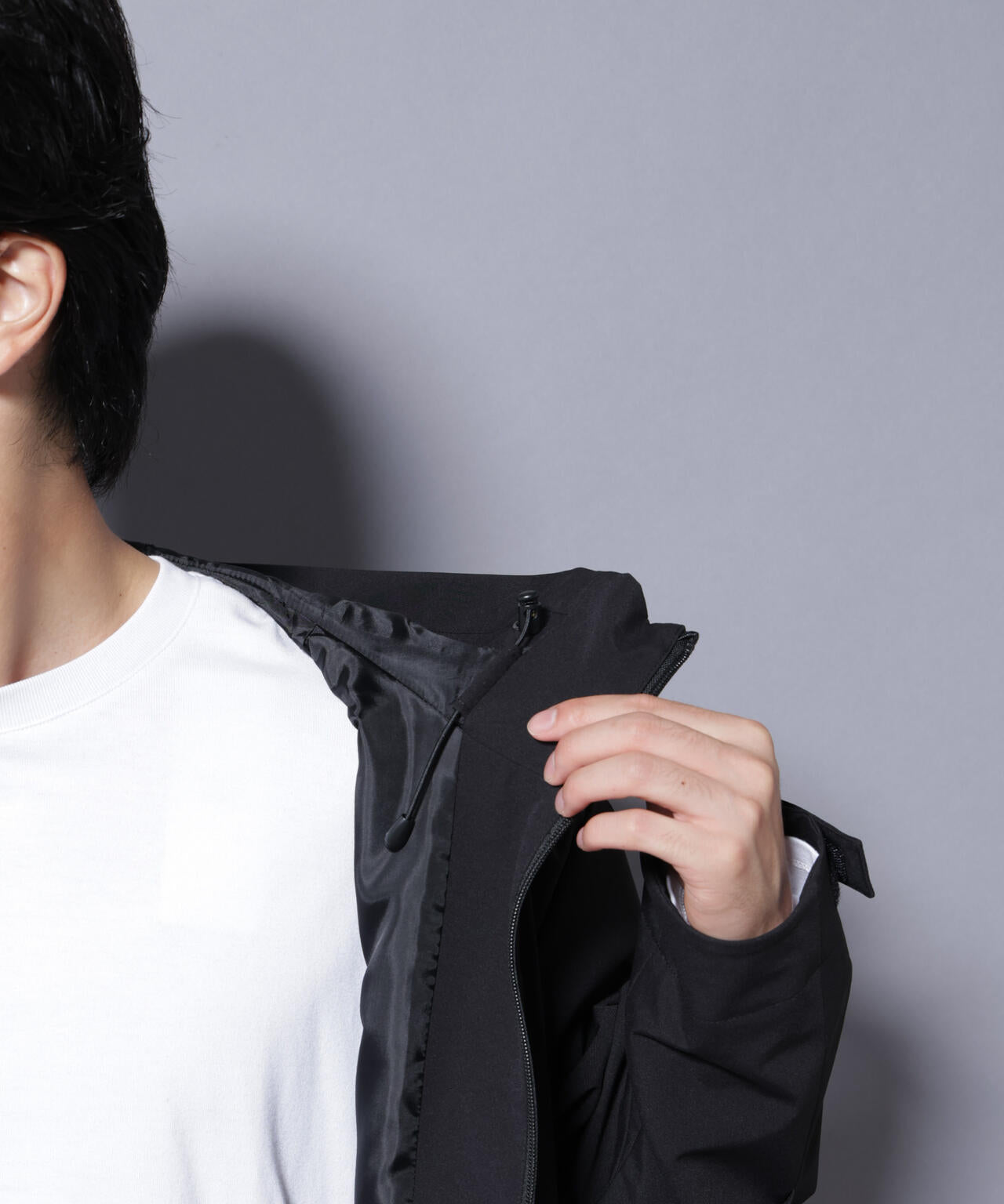 3レイヤーフーディブルゾン