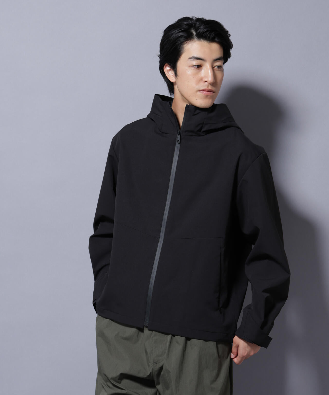 3レイヤーフーディブルゾン