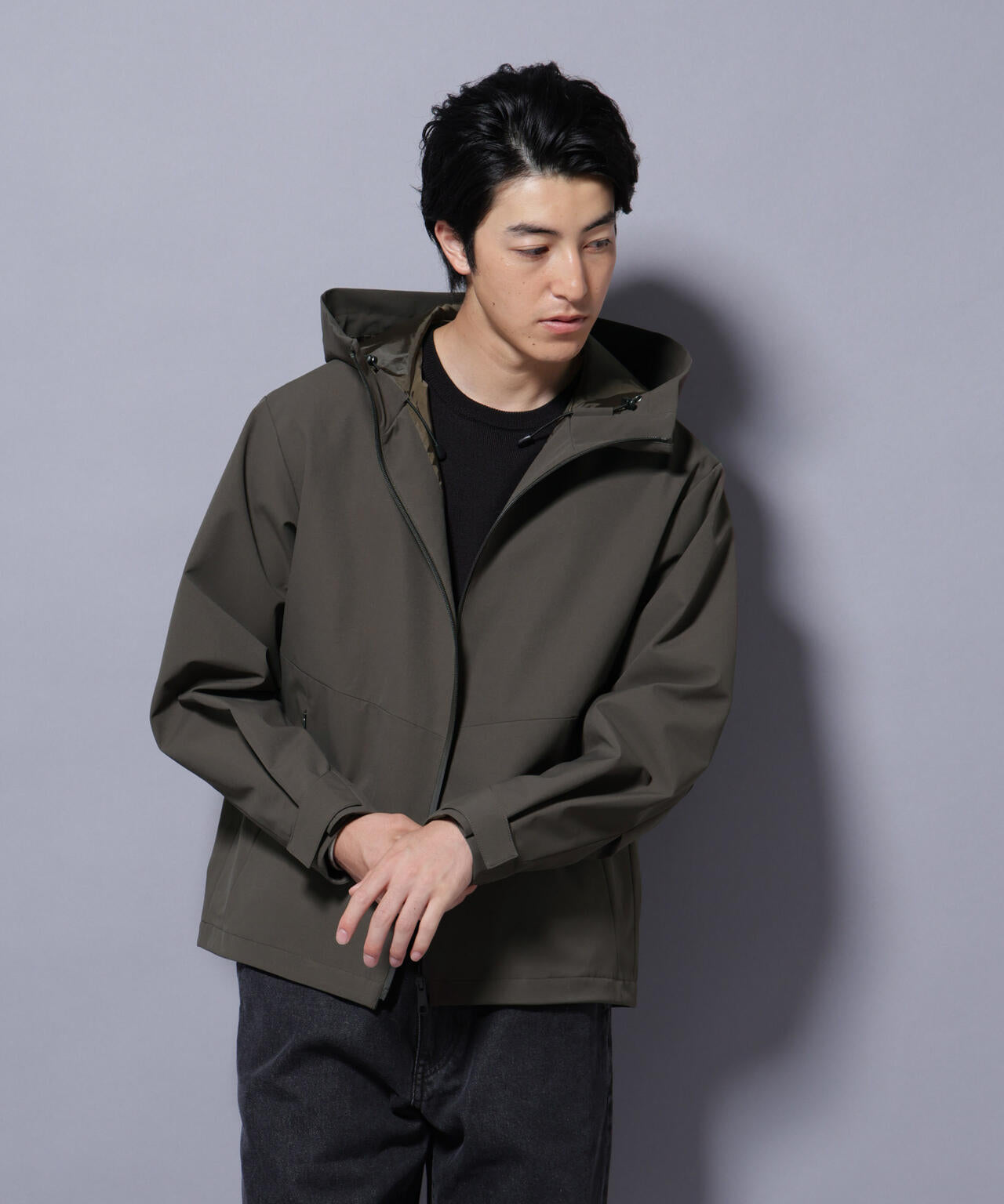 3レイヤーフーディブルゾン