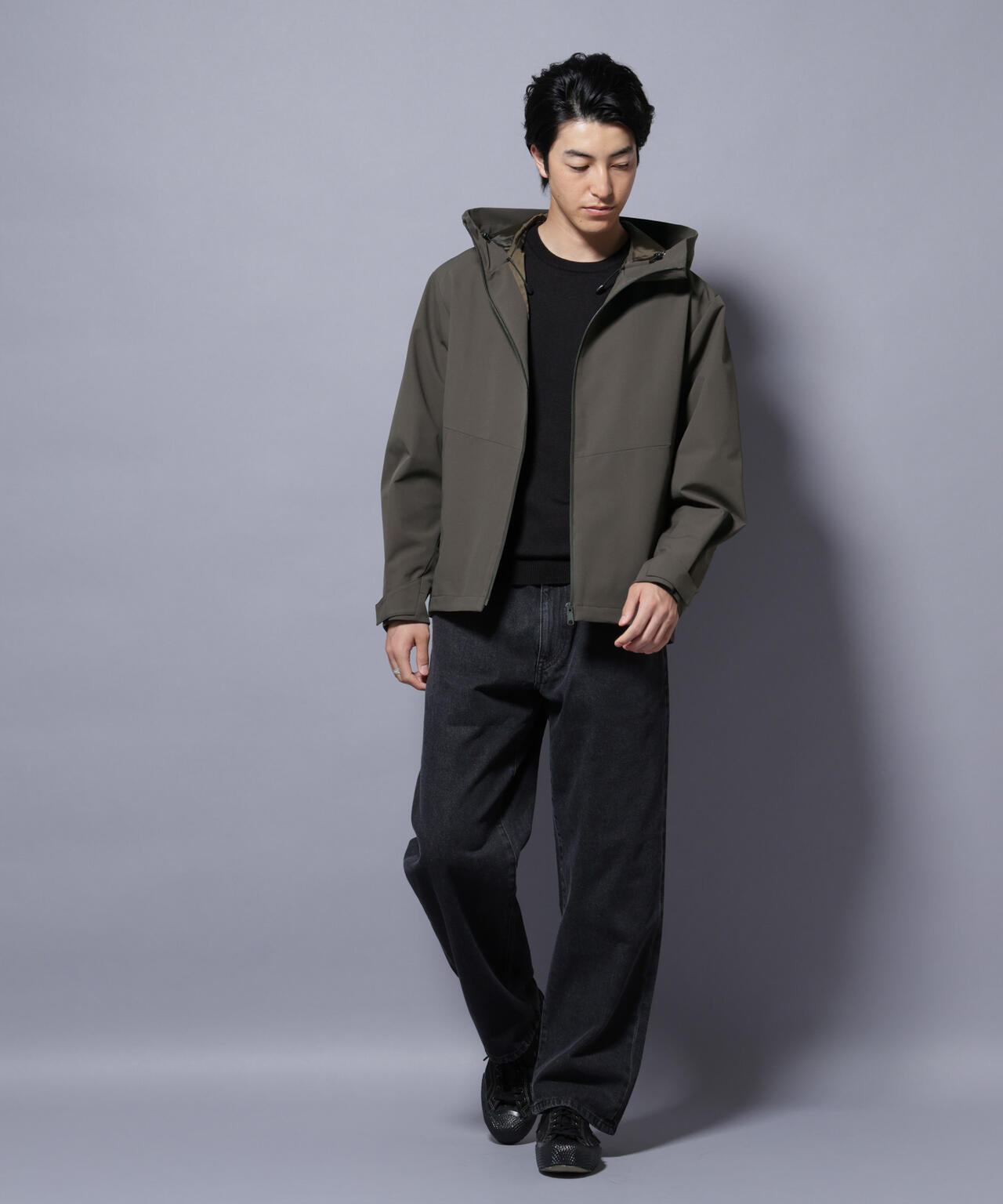 3レイヤーフーディブルゾン