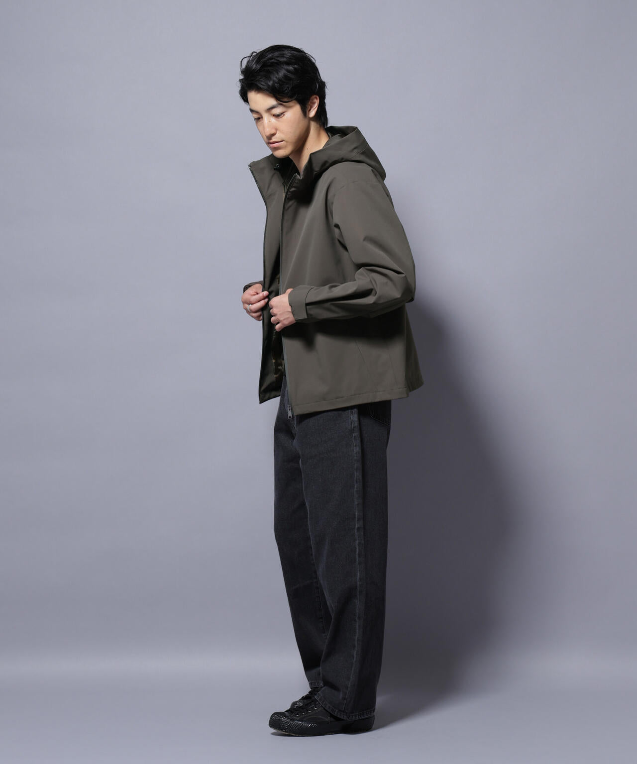 3レイヤーフーディブルゾン