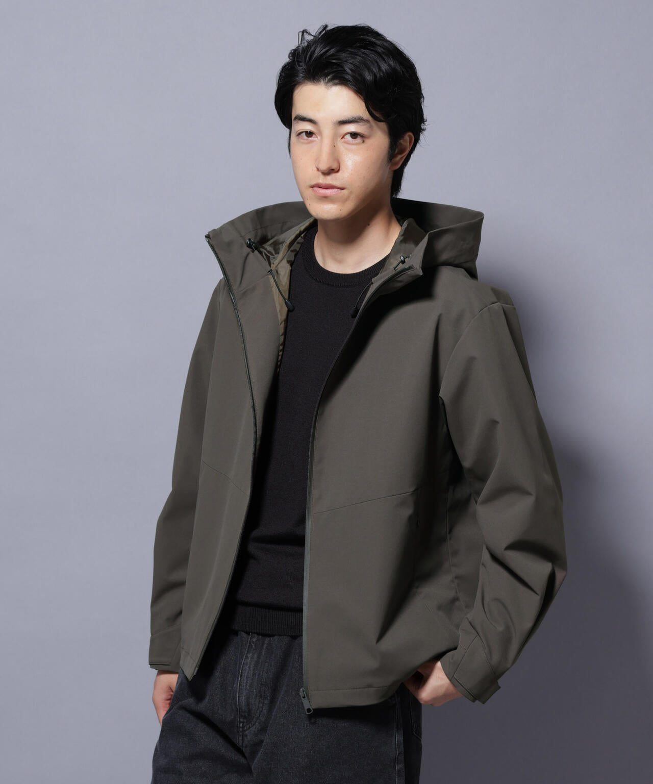 3レイヤーフーディブルゾン