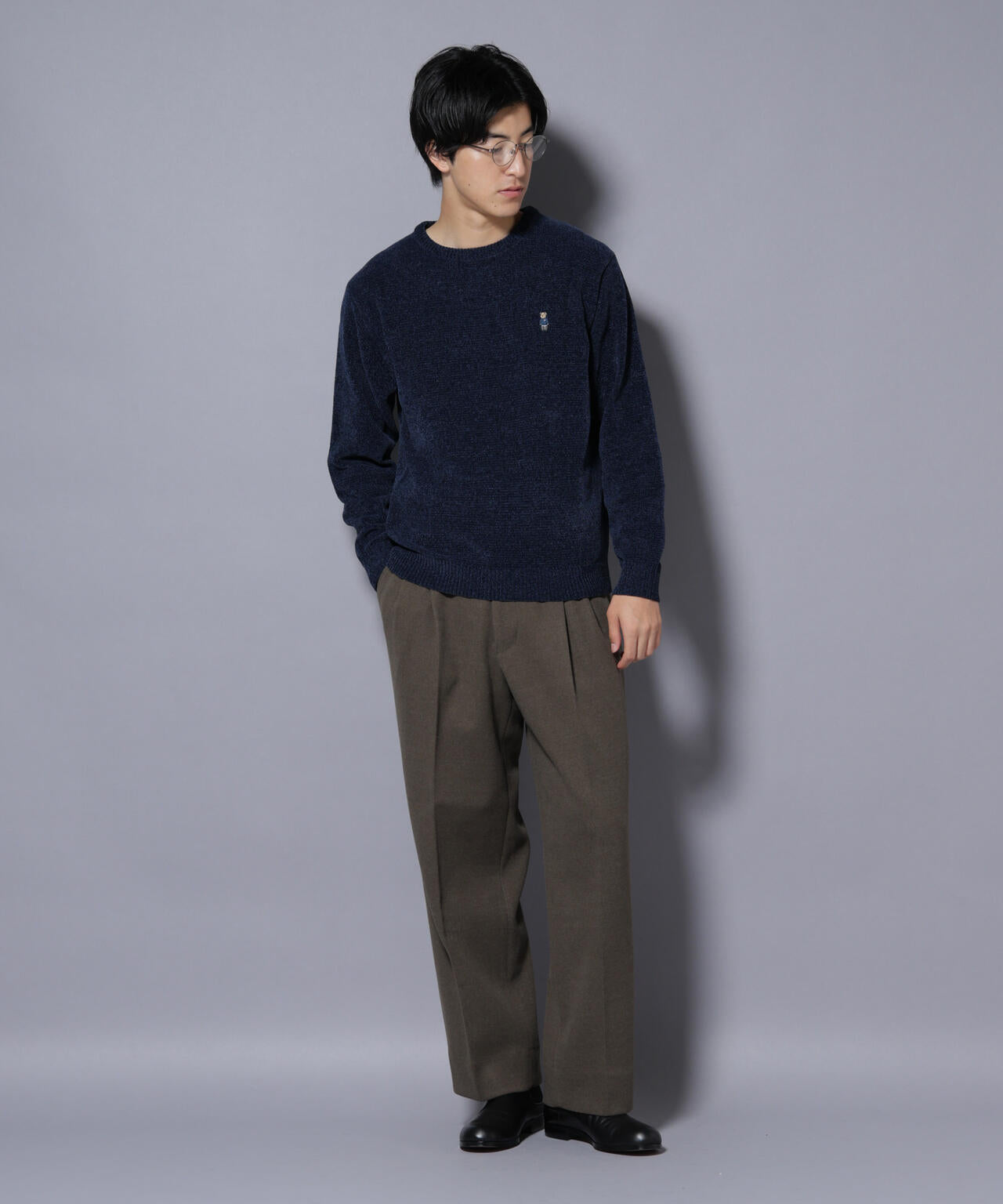 ナノベアモールニットクルーネック 1