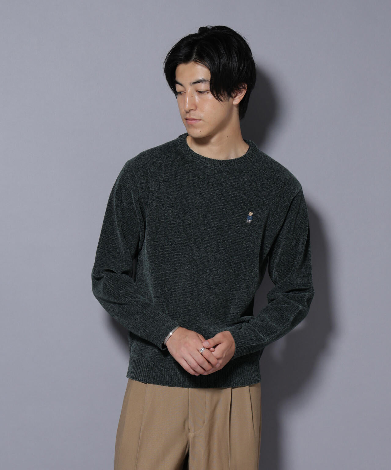 ナノベアモールニットクルーネック 1