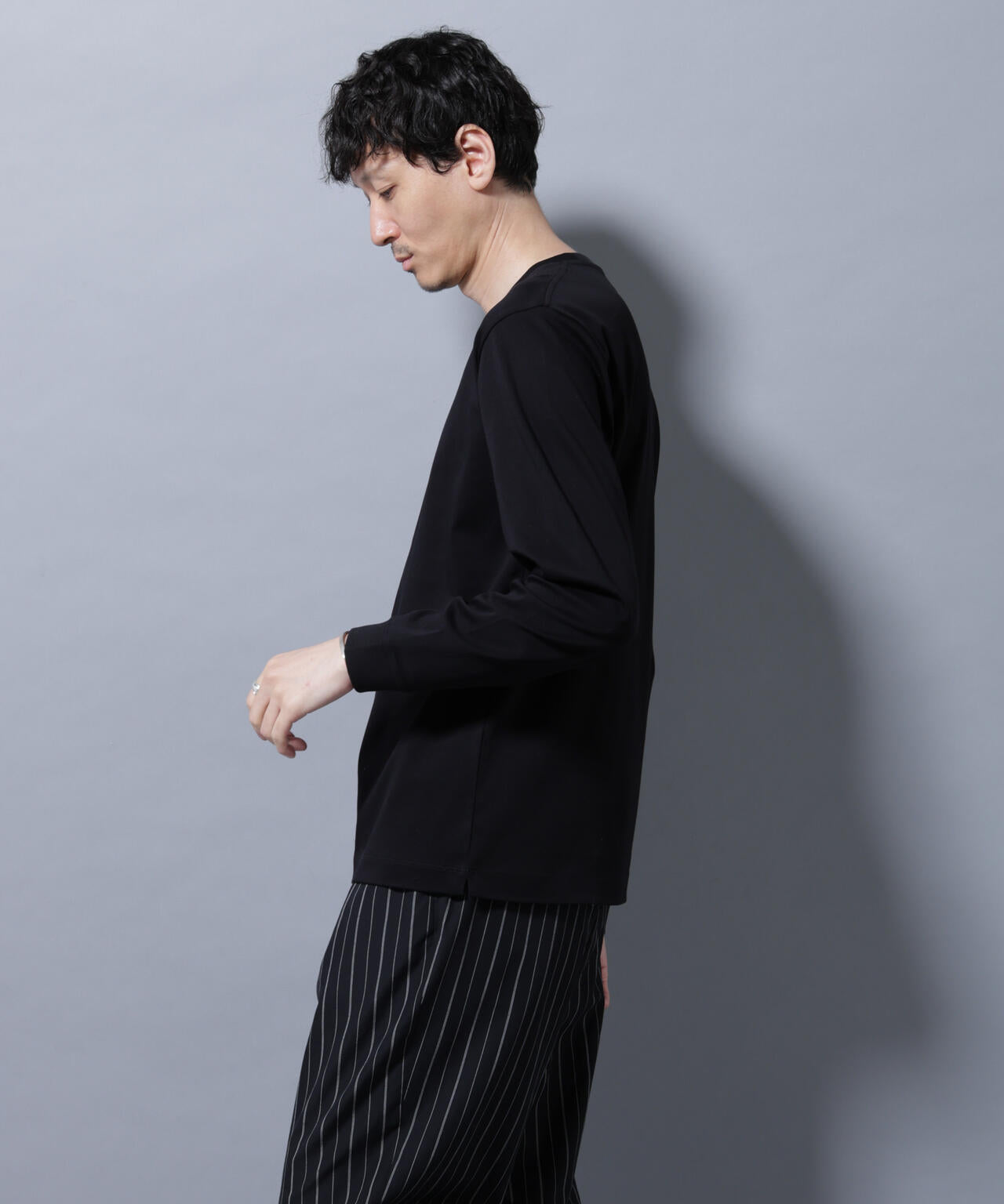 アンチスメルクルーネックTシャツ 長袖