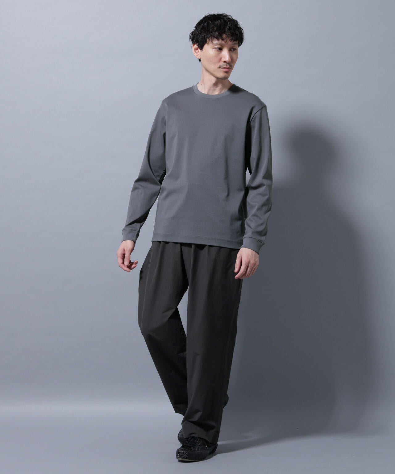 アンチスメルクルーネックTシャツ 長袖