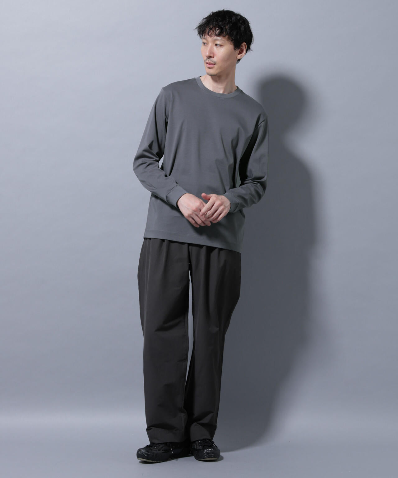 アンチスメルクルーネックTシャツ 長袖