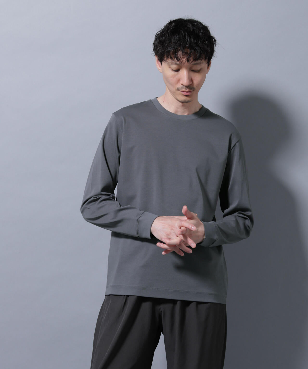 アンチスメルクルーネックTシャツ 長袖