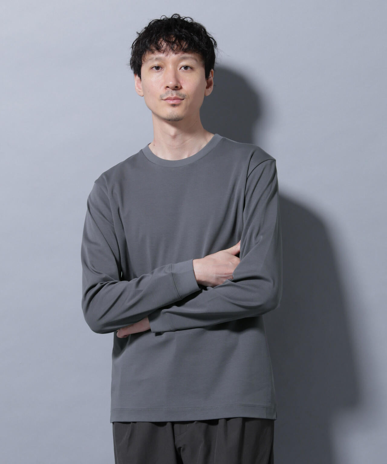 アンチスメルクルーネックTシャツ 長袖