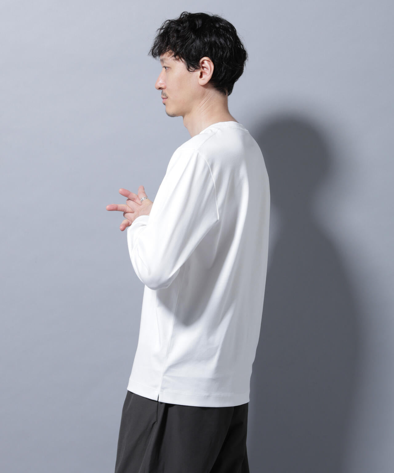 アンチスメルクルーネックTシャツ 長袖