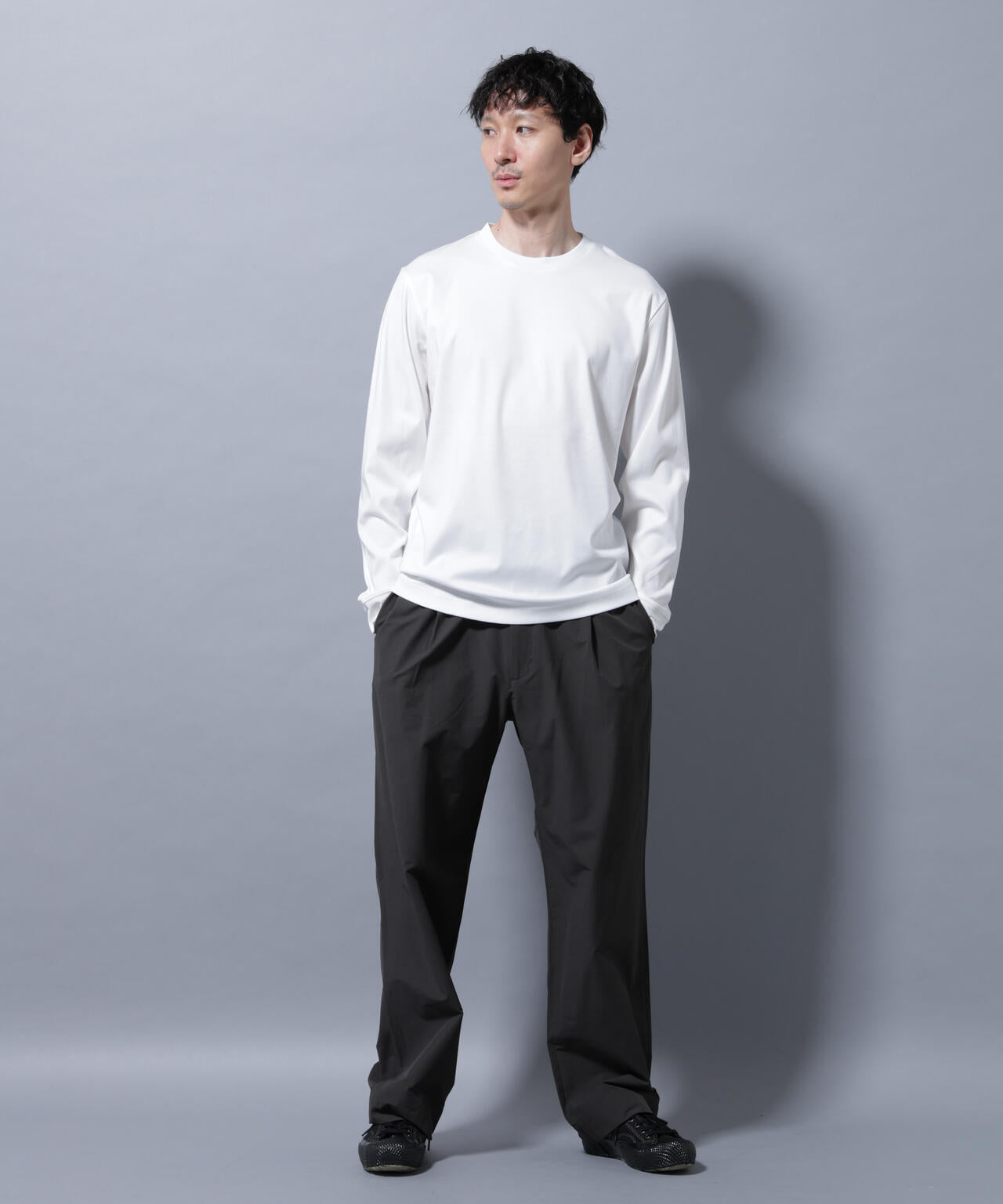 アンチスメルクルーネックTシャツ 長袖