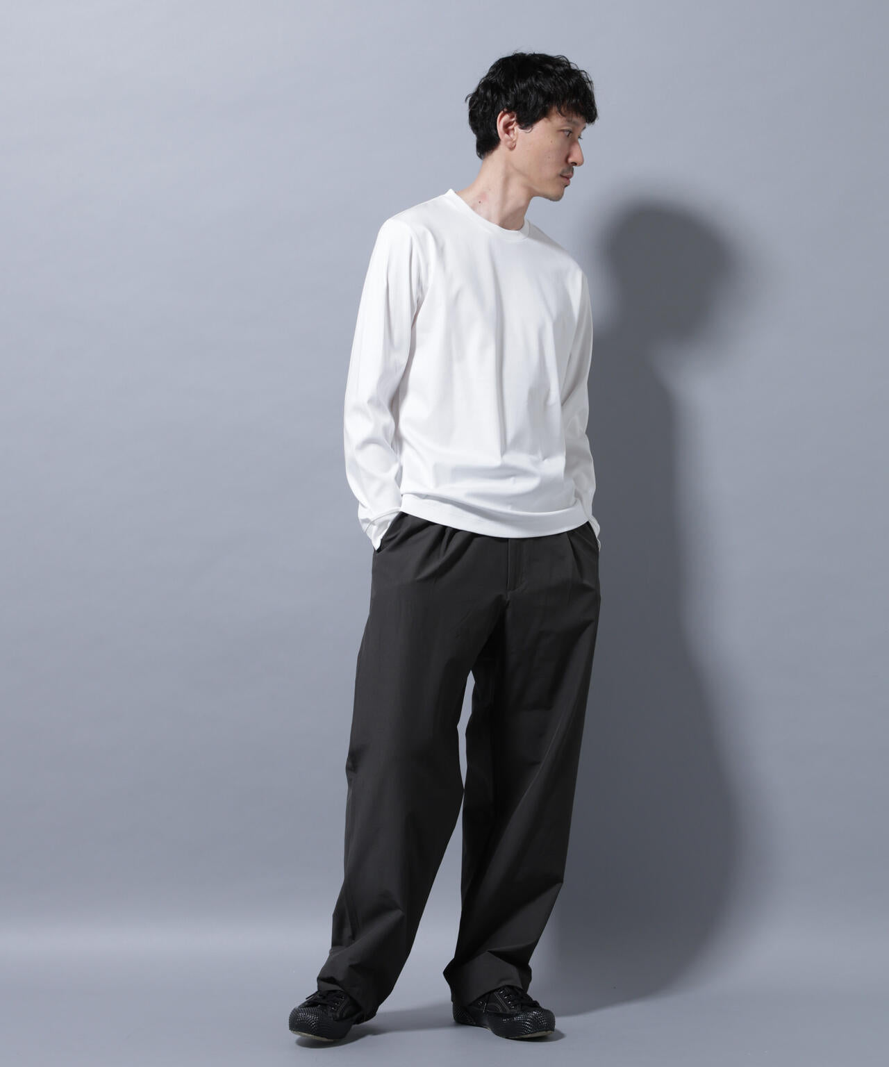 アンチスメルクルーネックTシャツ 長袖