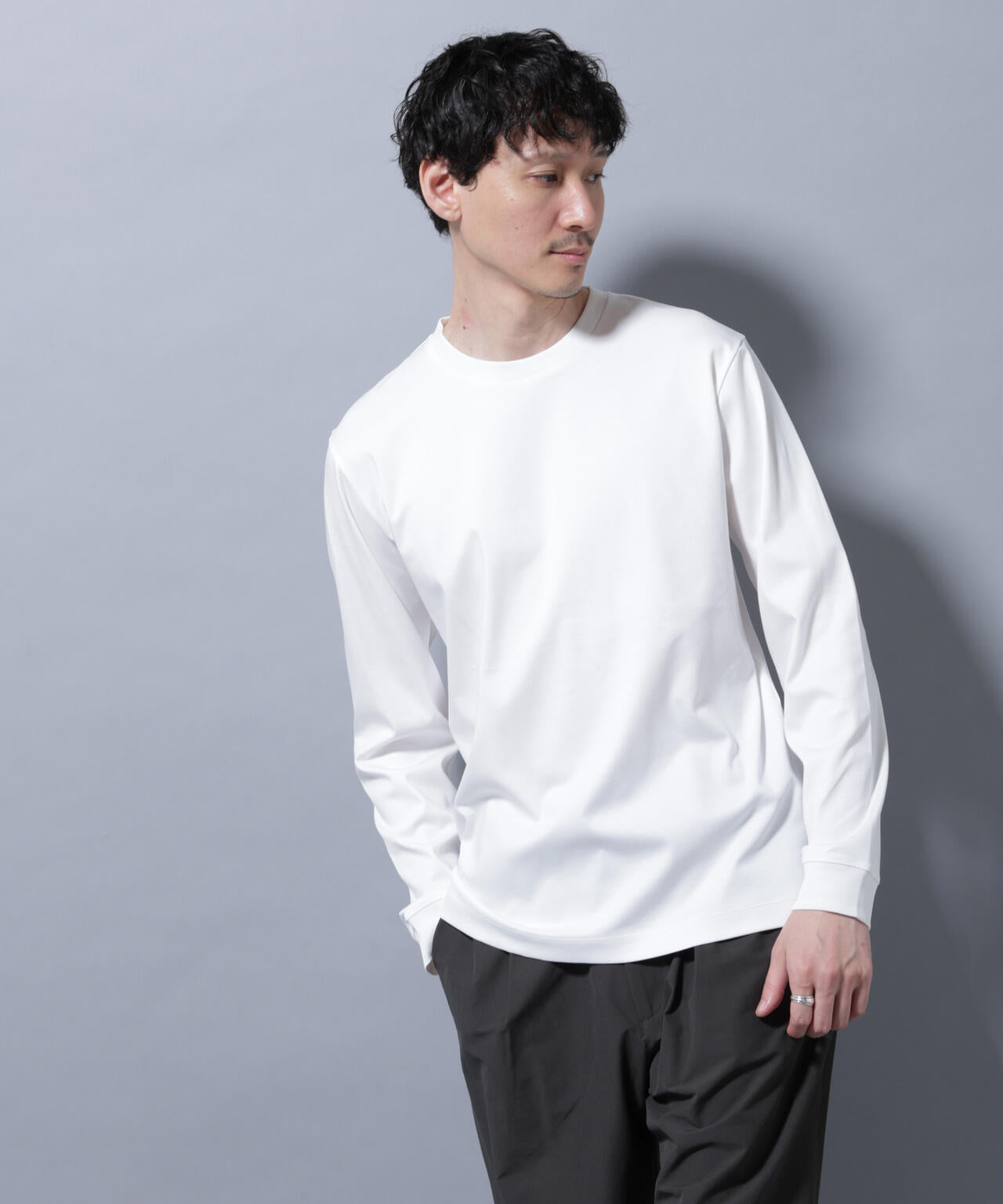 アンチスメルクルーネックTシャツ 長袖