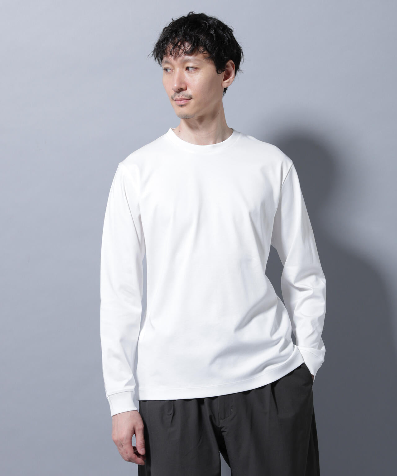 アンチスメルクルーネックTシャツ 長袖