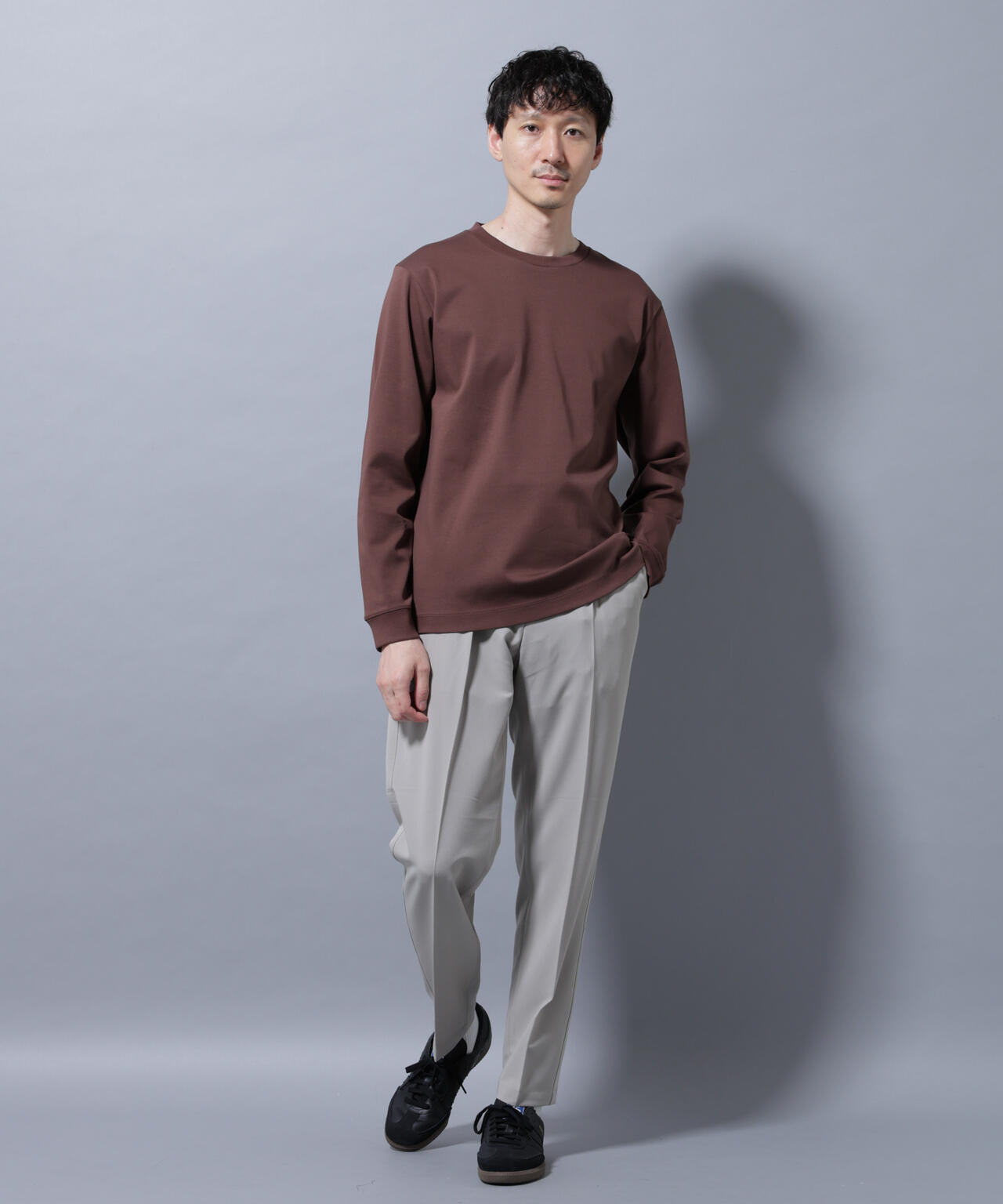 アンチスメルクルーネックTシャツ 長袖