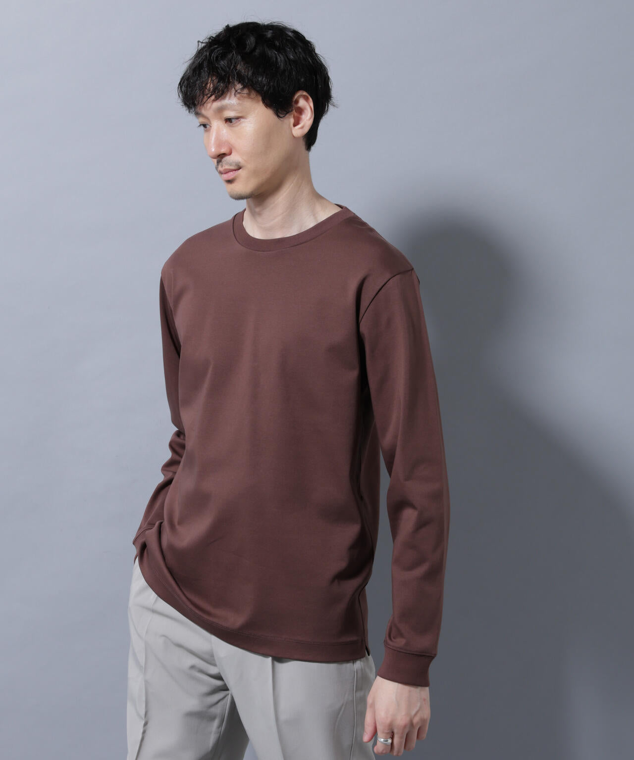 アンチスメルクルーネックTシャツ 長袖